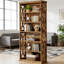 Bibliothèque classique en bois avec tablettes élégantes, conception autoportante robuste pour la maison et le bureau