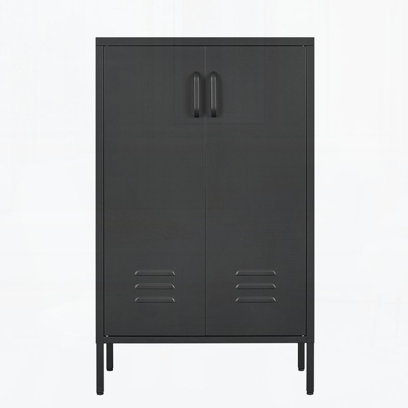 Armoire de rangement divers 2 portes, classeur de bureau 2 cloisons mobiles