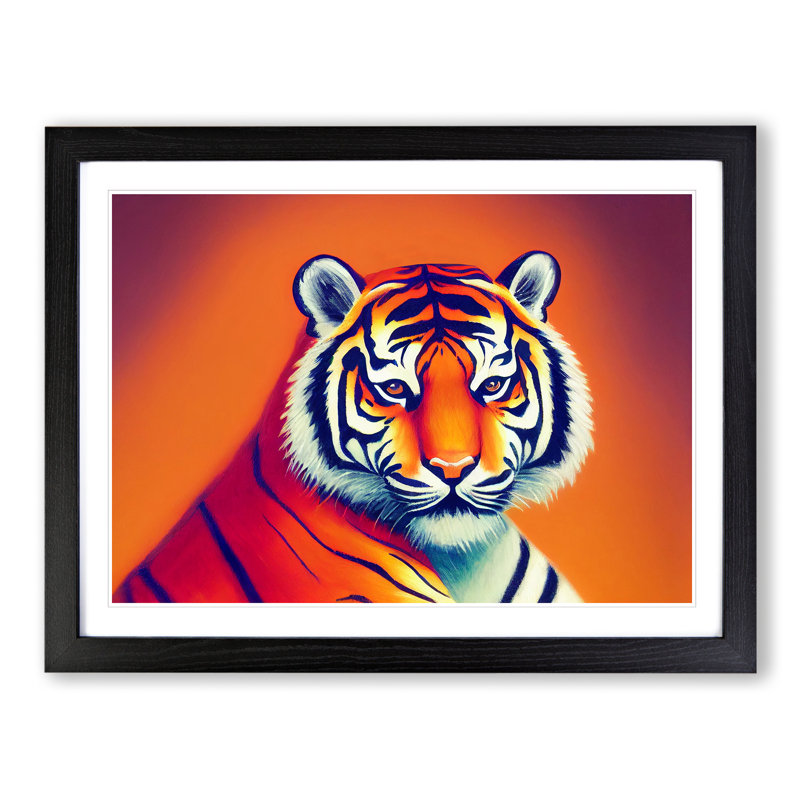 Cosmopolitan Tiger - Framed Print, Black Framed, 46cm H x 64cm W x 2cm D