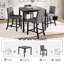 Ensemble de table à hauteur de comptoir 5 pièces, table à hauteur de comptoir avec 4 chaises pour la cuisine et la salle à manger-1457630178-1457630176