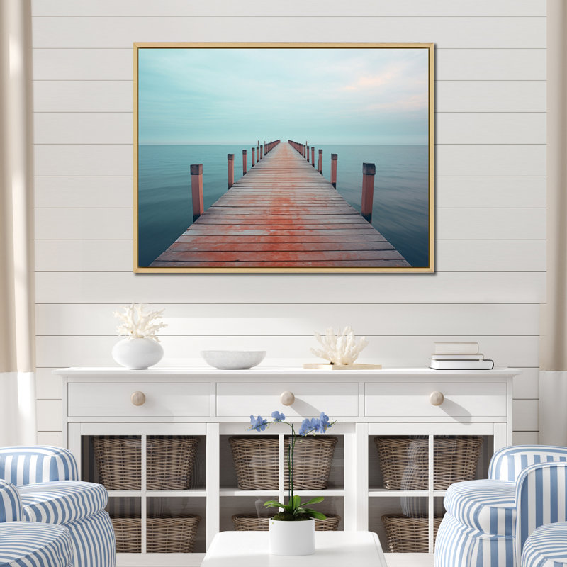 Tiphonnet Pier To Infinity II sur toile, H 24 po x l 32 po x P 1 po, Cadre naturel flottant