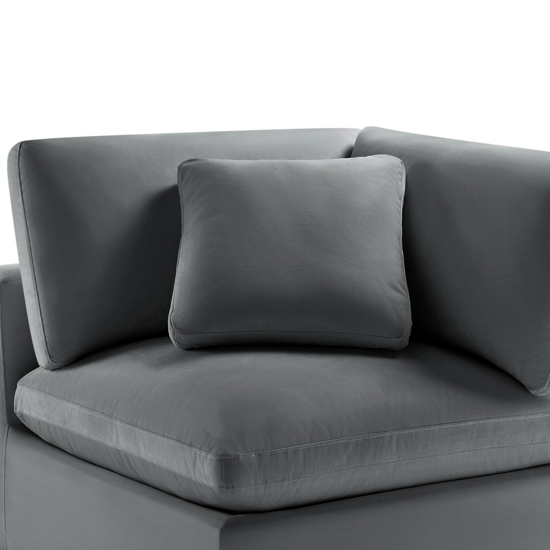 2 coussins modulaires gris anthracite avec coussins de siège supplémentaires, revêtement et pinces cachées