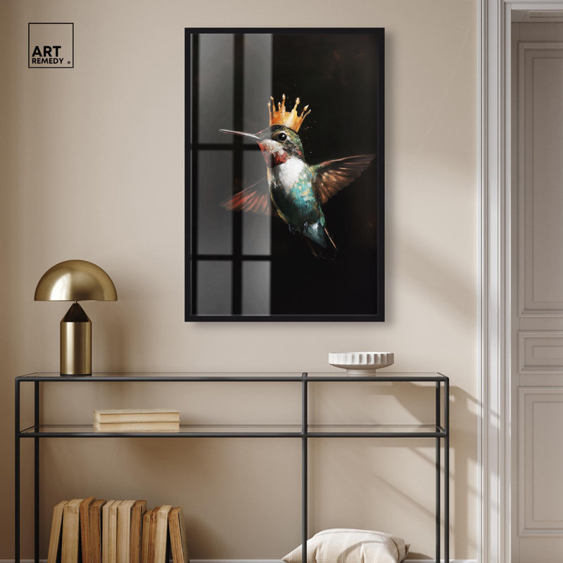 Art mural Royal Bird II Shadowbox, H 37 po x l 25 po, Noir