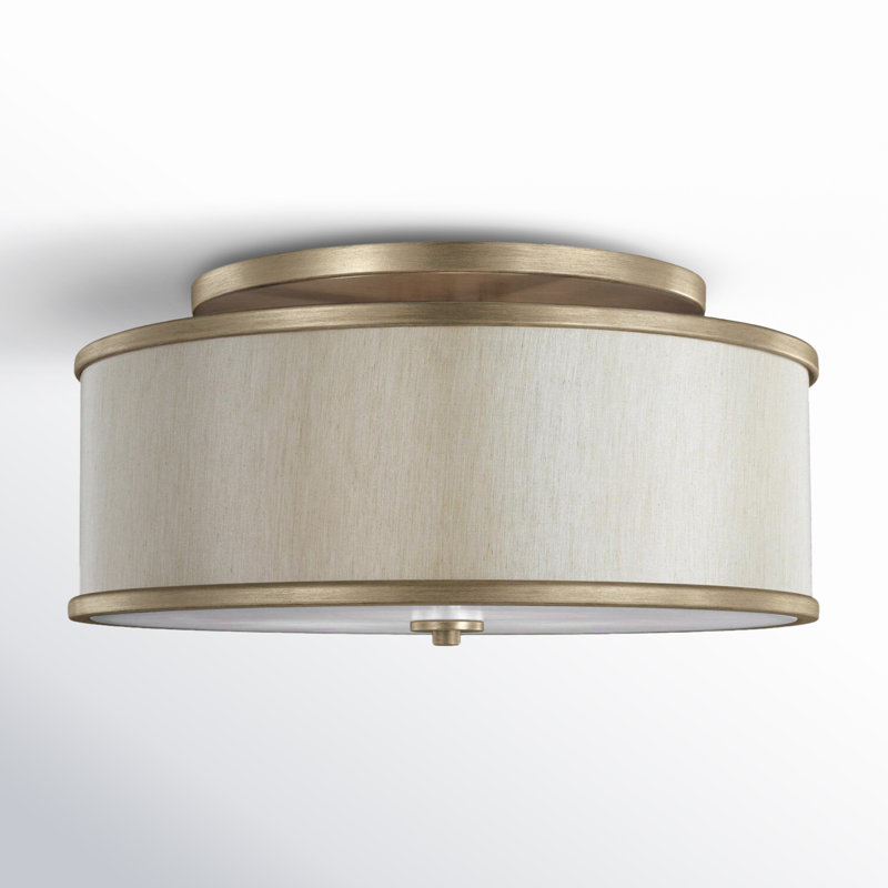 Plafonnier semi-encastré cylindrique à 3 lumières de 20 po Elzira, Or