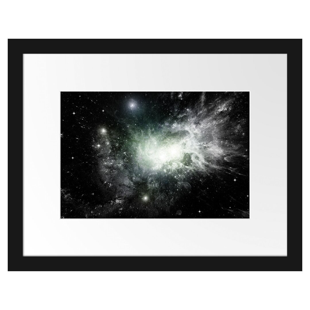 Gerahmtes Poster Ferne Galaxie im Sternenstaub