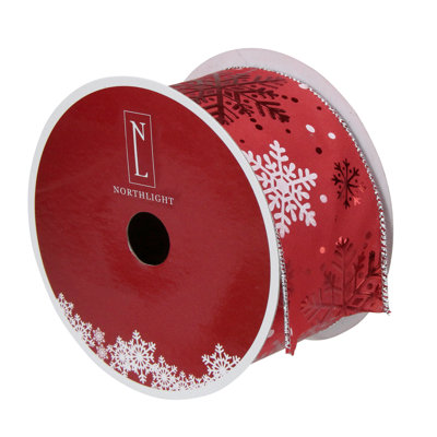 Metallic Snowflake Christmas Wired Craft Ribbon 2.5" x 16 Yards