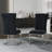 Modern Black And Gold Dining Table Set With Black Velvet Dining Chairs-2011722957