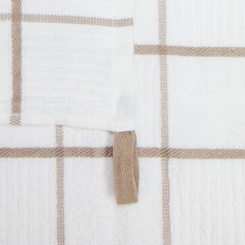 The Sloppy Chef Premier Dishcloths Jacquard Dish Cloth Kitchen Towel, Tan/White