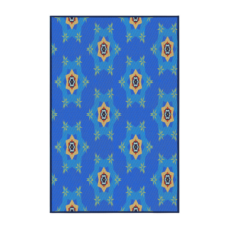 Tapis bleu / rouge Power Loom, Rectangle 2 pi x 4 pi