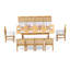 10 Seats 11 Pcs Grade-A Teak Wood Dining Set: 94" Double Extension Mas Rectangle Trestle Leg  Table And 10 Devon Armless Chairs #11DV2100-1608995876-1608995879