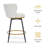 Counter Height Bar Stools Set Of 2, 360° Swivel Upholstered Barstools With Backs And Metal Legs, Mylen Fabric, Footrest-829504824