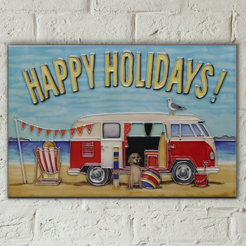 Handmade Transportation Wall Decor on Ceramic / Porcelain