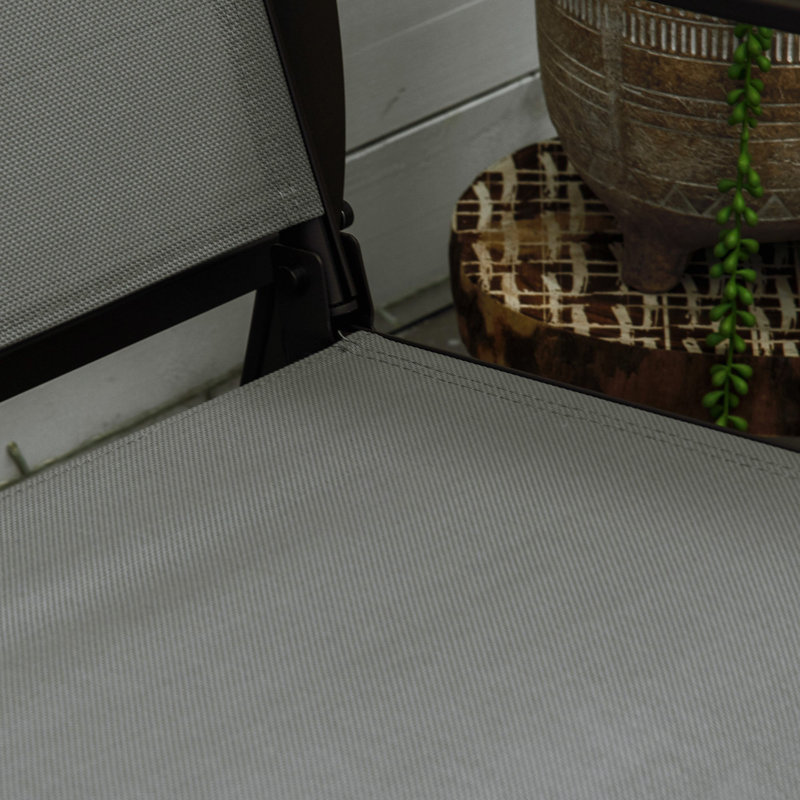 Banc de jardin extérieur en acier, Beige / noir, H 33,5 po x l 47,3 po x P 27,5 po