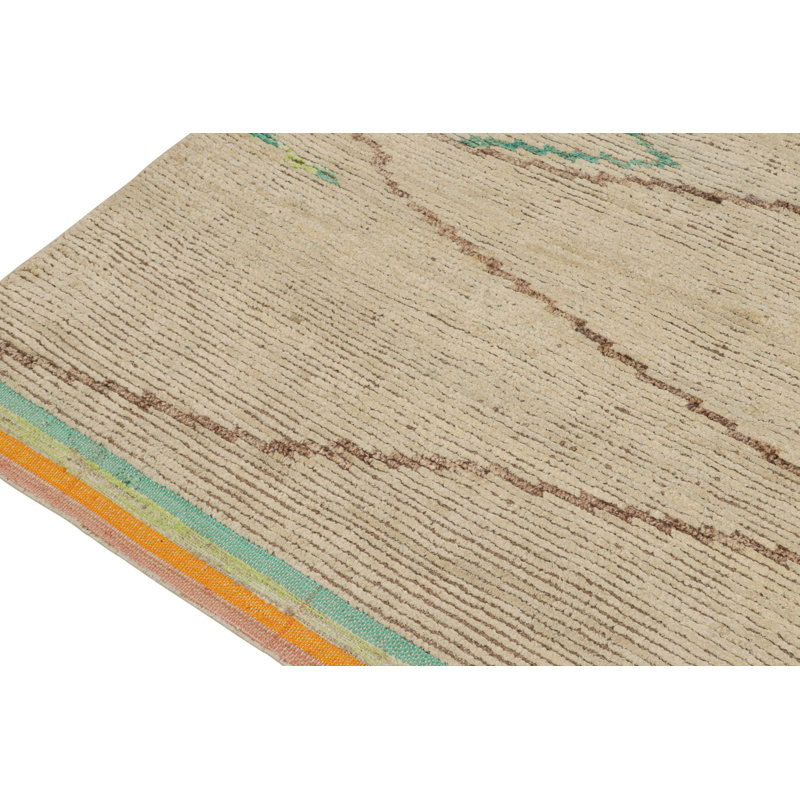 Moroccan Hand Knotted Area Rug, Rectangle 5' x 8'