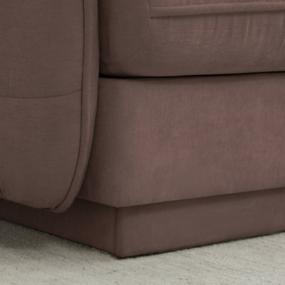 Canapé de 137 po à 4 places en chenille nuage, coussins ronds et coussins de dossier matelassés exquis, pieds de cadre de base encastrés, base ergonomique, assemblage facile, canapé à assise profonde pour le salon, poussière de rose