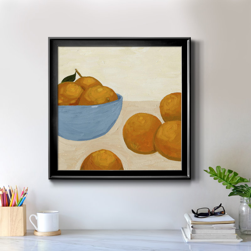 Mandarins I-Premium, toile encadrée - prête à être accrochée, H 26,5 po x l 26,5 po x P 1,5 po, Cadre noir
