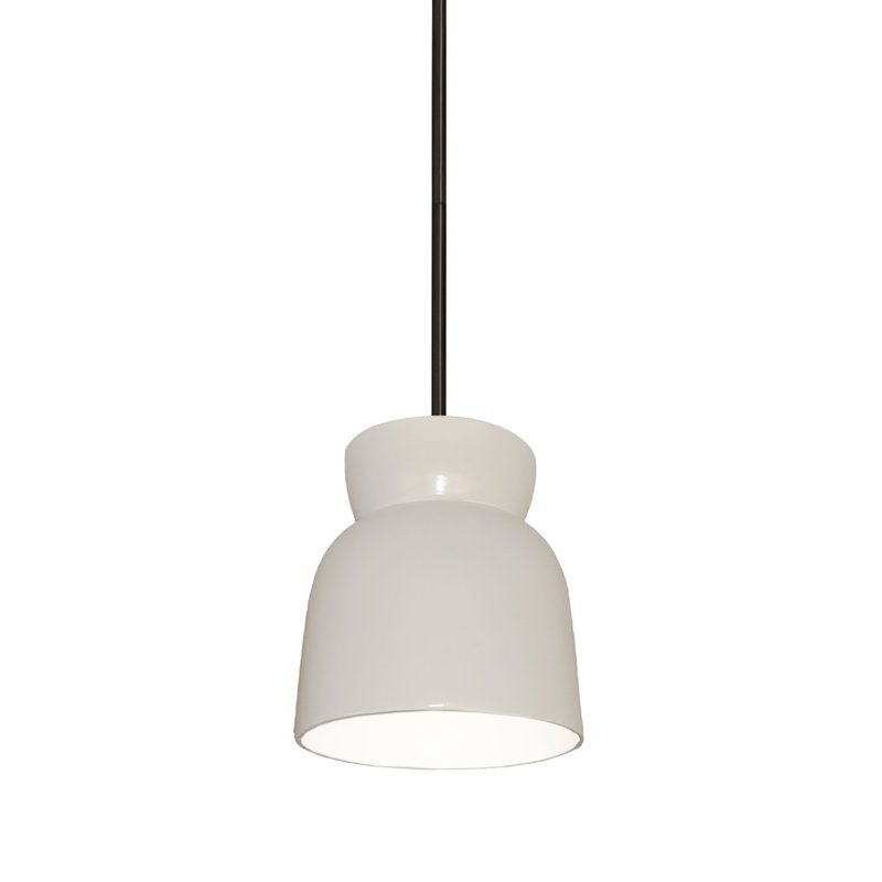 (6) Luminaire suspendu en forme de sablier, Noir mat, Blanc brillant