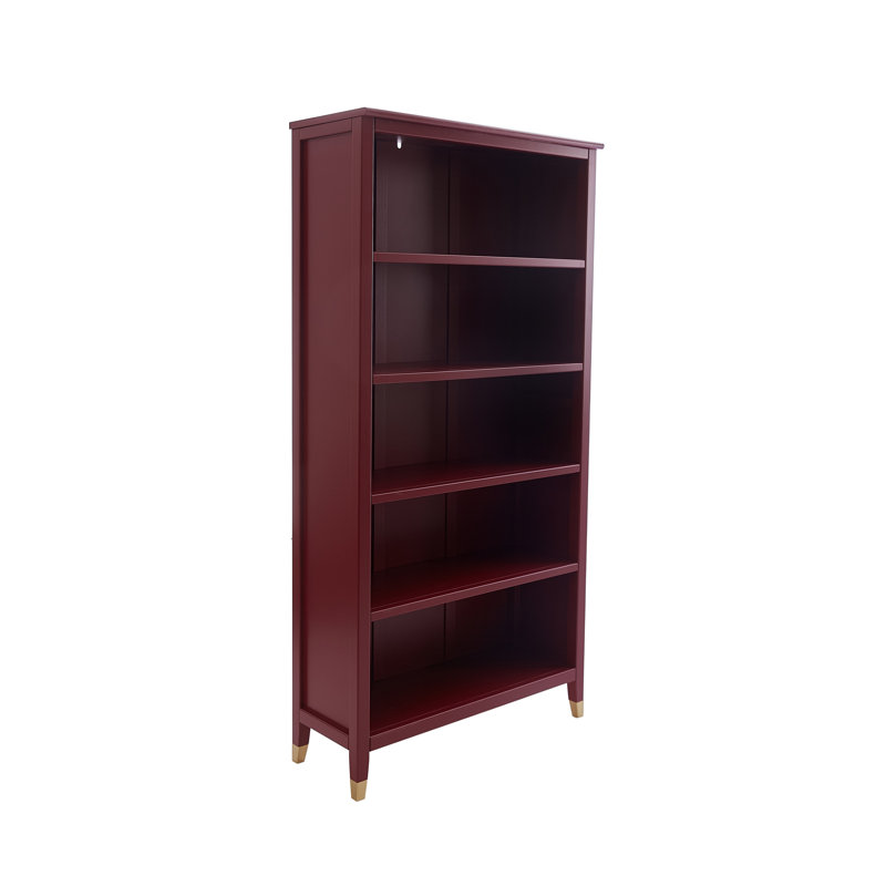 Bibliothèque Adira, Rouge, (5 tablettes) H 70 po x l 35 po x P 12 po
