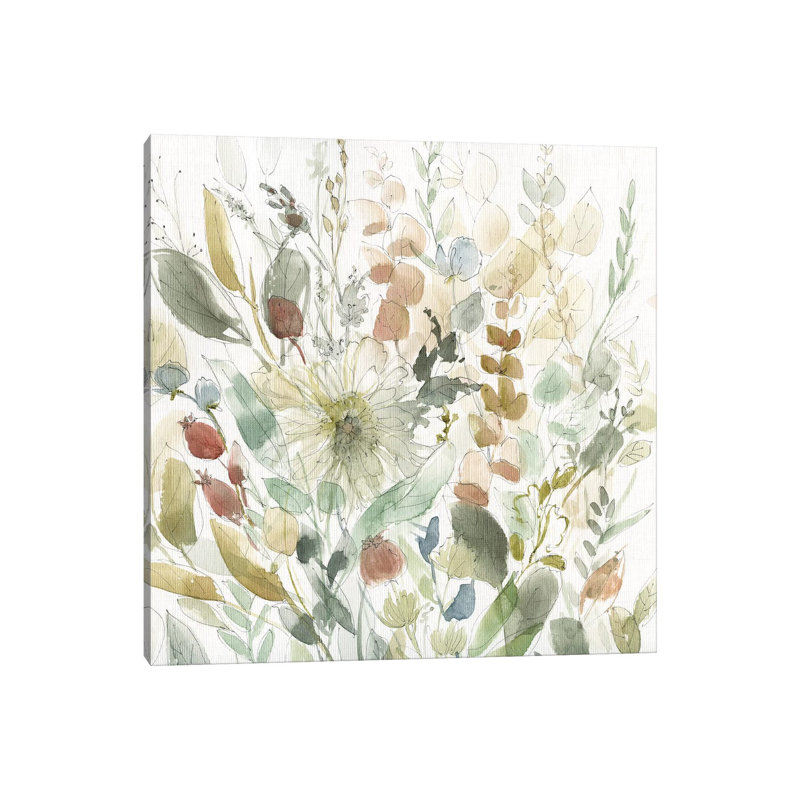 Linen Wildflower Garden by Carol Robinson - Print on Canvas, Wrapped Canvas, 45.72 cm H x 45.72 cm W x 3.175 cm D