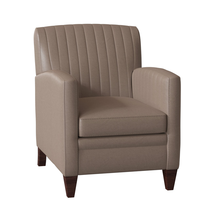 Barnabus Leather Club Chair, Outsider Raven Genuine Leather, Mahogany