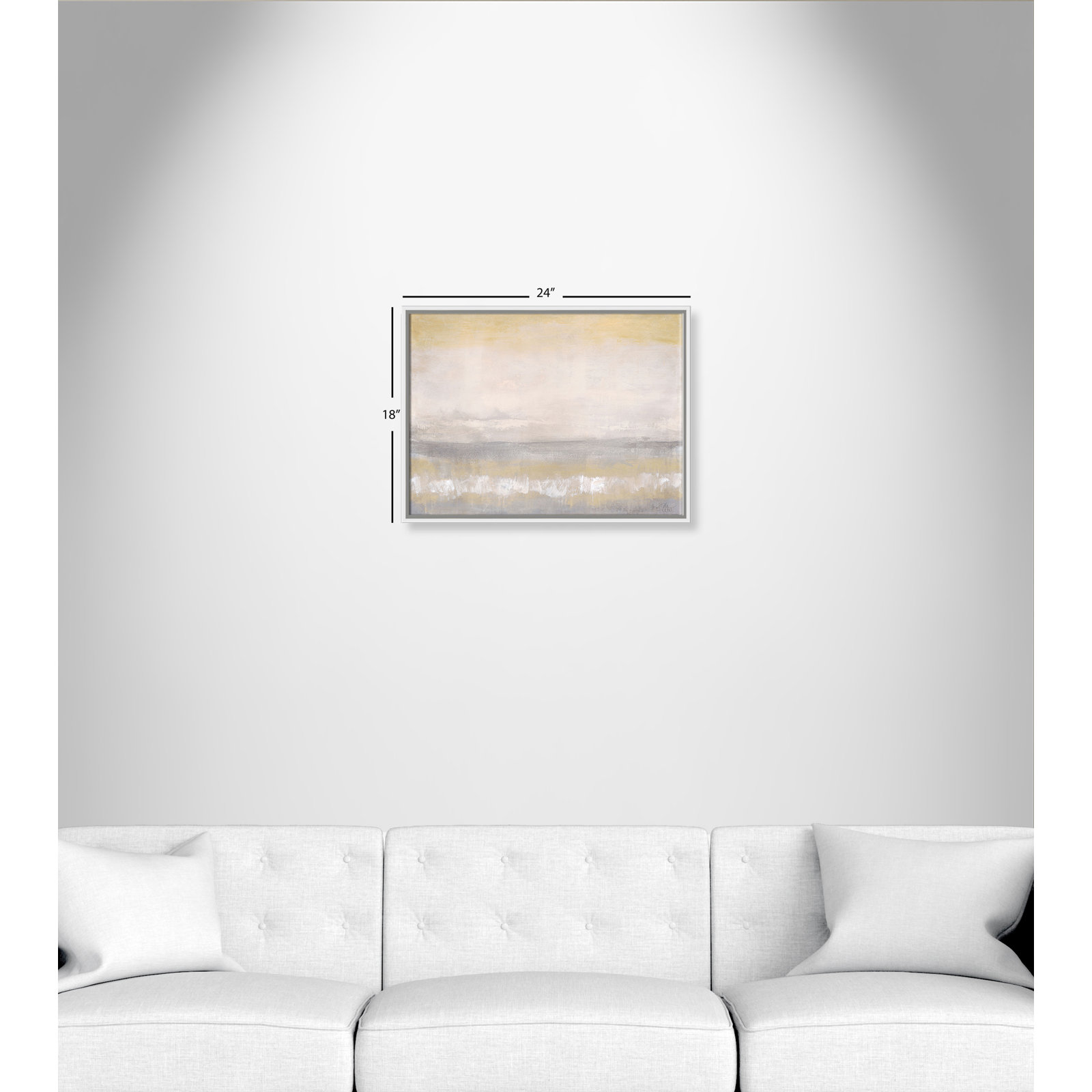 Willadeene "Morning Calm 2" Painting, White Framed, 18" H x 24" W x 2" D