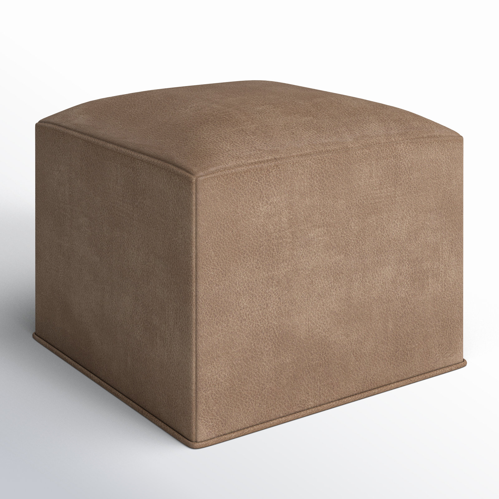 Cupertino 22" Leather Patio Pouffe