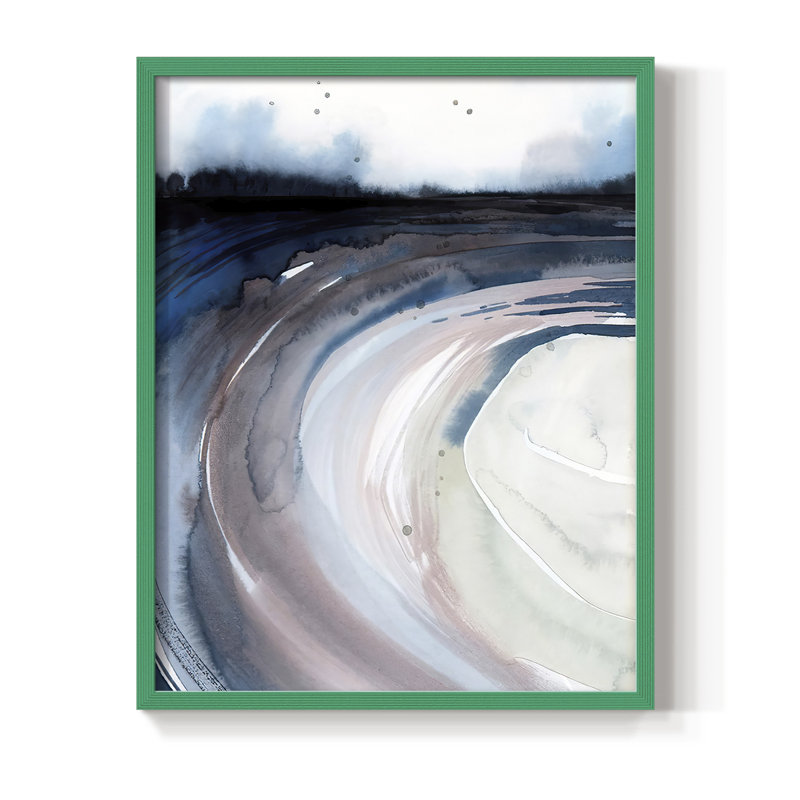 Geode Valley I, reproduction encadrée - bois massif, Vert, H 10 po x l 8 po