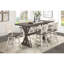 Table de salle à manger rectangulaire, hauteur comptoir, bois massif gris, finition bois vieilli 6 places, chaise rectangulaire