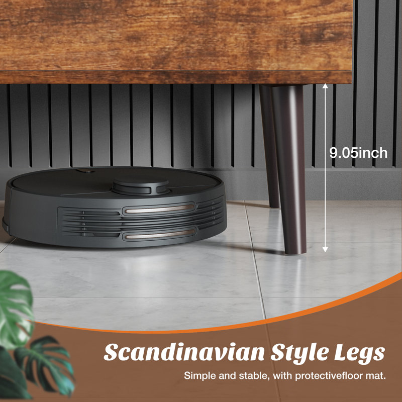 Table basse extensible avec rangement Irfaan, Brun