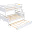 Lit simple superposé au-dessus d'un lit double blanc avec construction sécuritaire et lit gigogne - Mobilier de chambre à coucher confortable et peu encombrant-2039362571