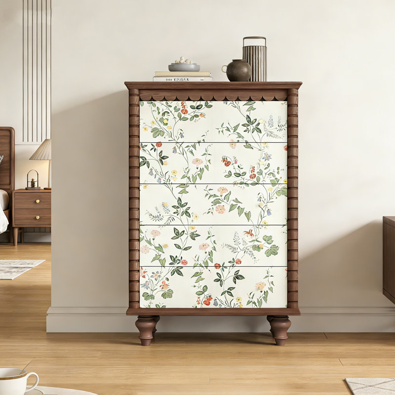 Commode d'entrée Mid-Century en bois massif, Brun noisette