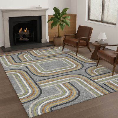 Tapis géométrique intérieur / extérieur lavable à la machine Chantille ACN2535