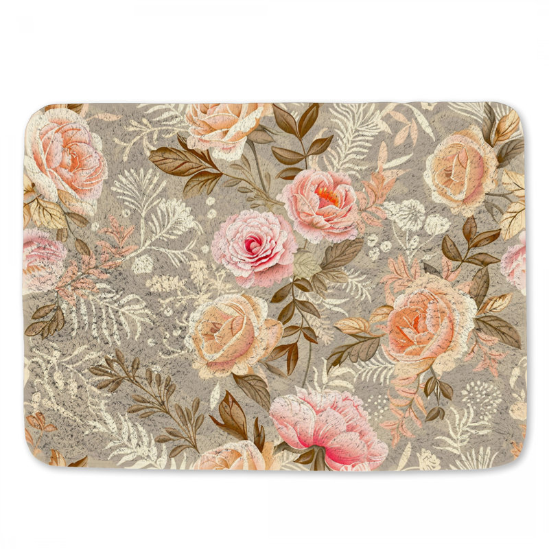 Teysean Microfiber / Microsuede Non-Slip Bath Mat, 21"W x 34"L