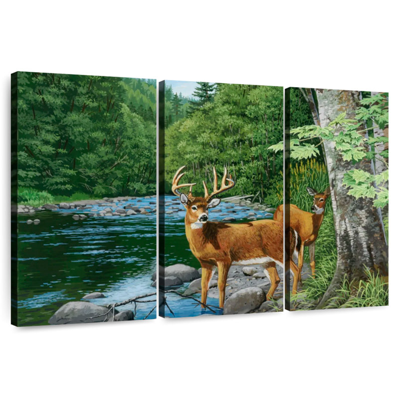 Cerf de Virginie Brampt Streamside, H 48 po x l 74 po