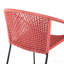 Chaise de salle à manger intérieure / extérieure empilable en acier avec corde rouge brique - ensemble de 2