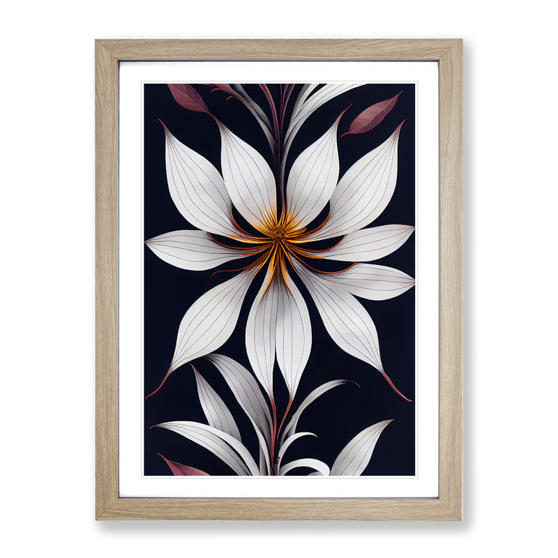 Flower From Within - Wall Art, 64cm H x 46cm W x 2cm D, Oak Framed
