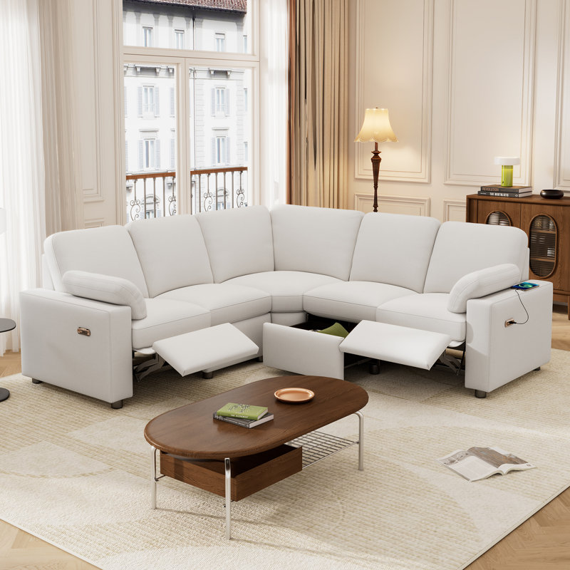 Canapé modulaire 3 pièces rembourré, Lin beige