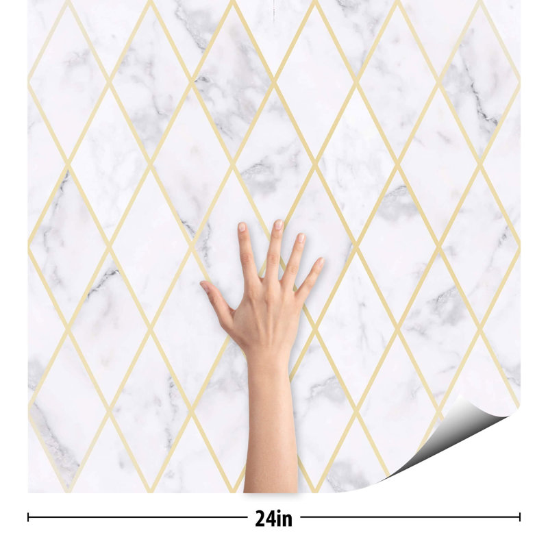 Gustafsson Peel & Stick Marble Tile, 126" L x 24" W