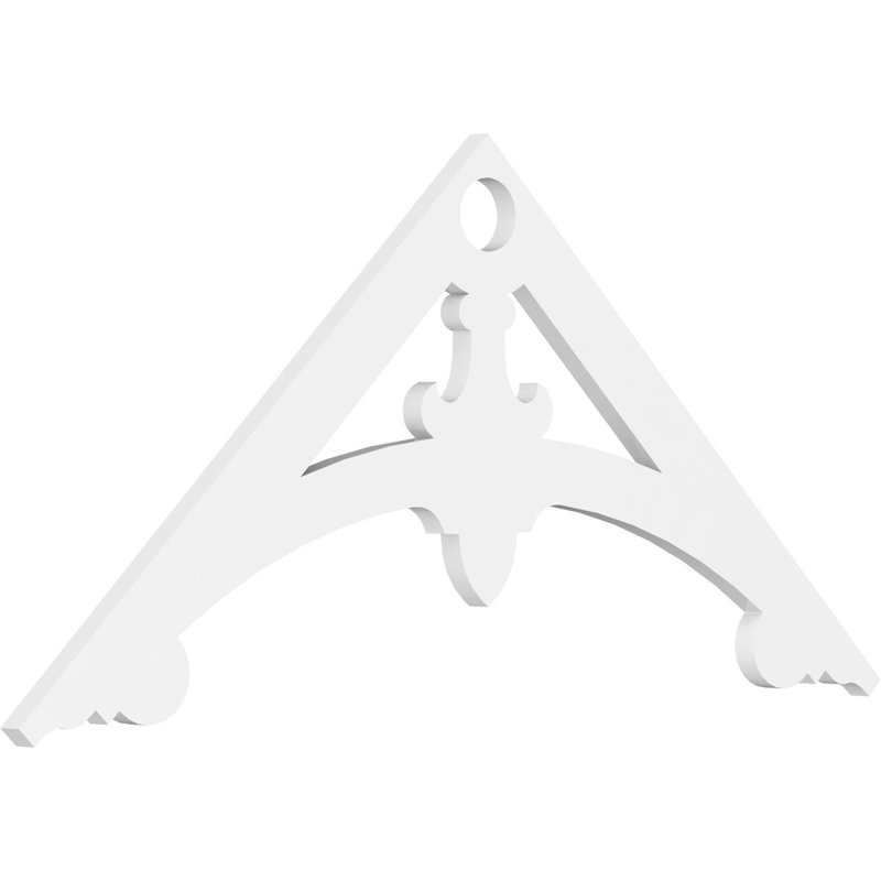 Pignon en PVC de qualité architecturale Sellek, H 22 po x l 48 po x P 1 po, 11 / 12