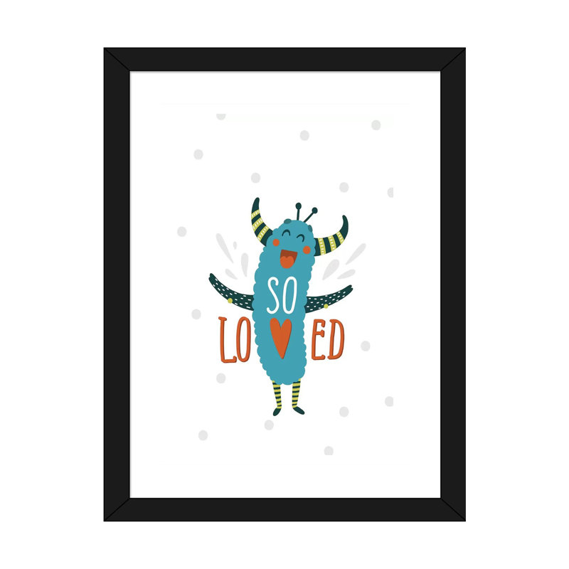 Petits monstres si aimés - impression d'art graphique, H 32 po x l 24 po x P 1 po, Papier encadré noir, Blanc