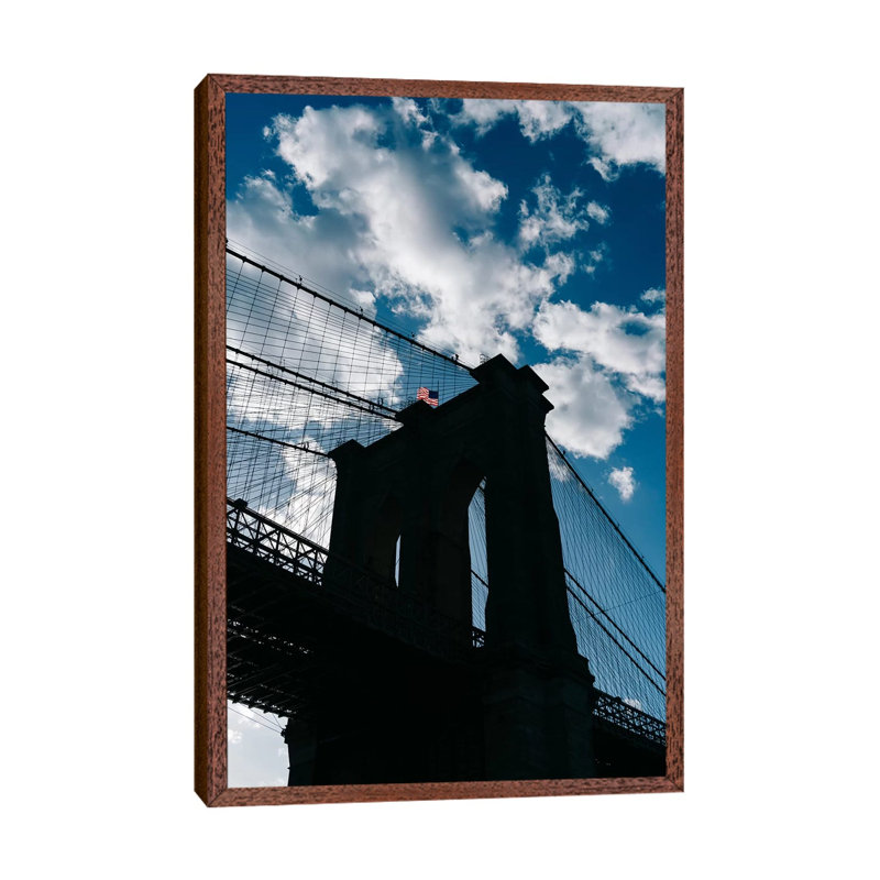 Brooklyn Blue Sky II by Bethany Young - Print on Canvas, 101.6cm H x 66.04cm W x 3.81cm D, Classic Brown Wood Framed