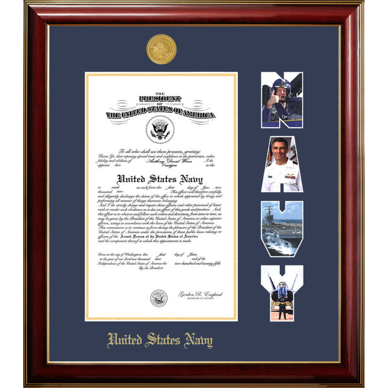 Navy Certificate Petite Picture Frame, 9" x 14"