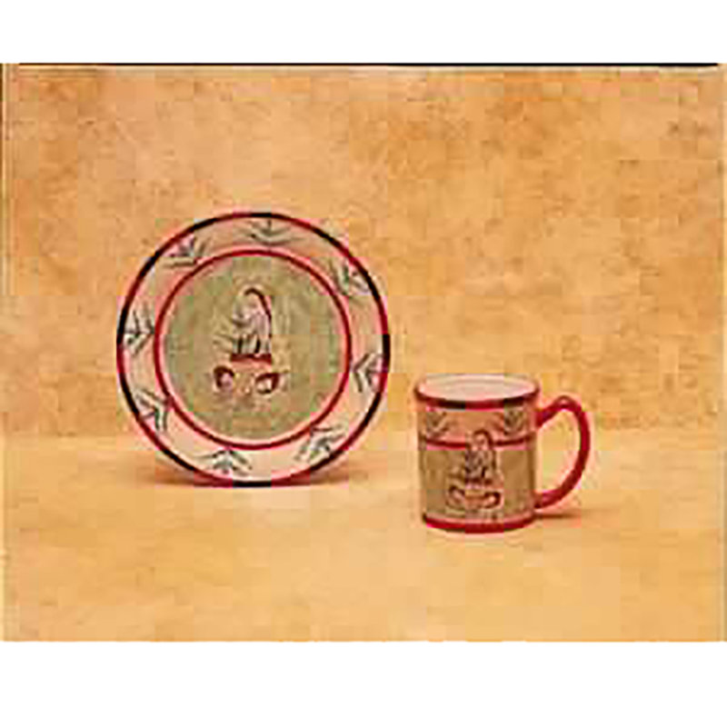 Assiette de Noël Folk Santa