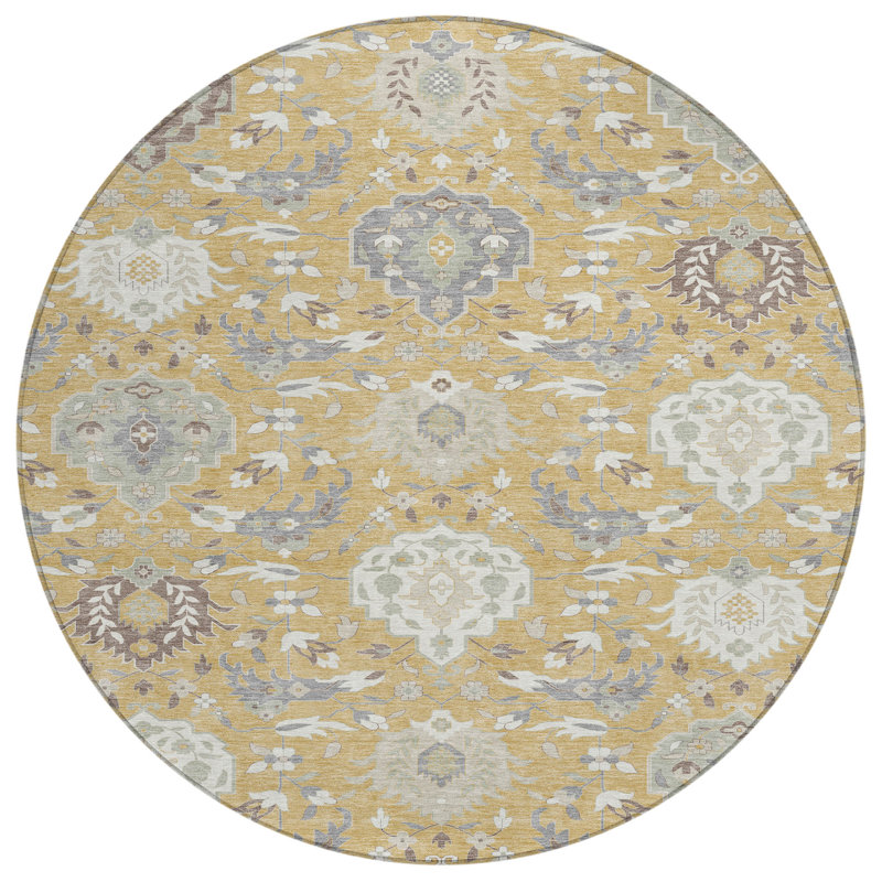  Machine Washable Indoor/Outdoor Chantille ACN1026 Rug, Round 8'