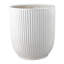 Ensemble de 2 pots de fleurs Lyna, céramique blanche, texture nervurée verticale