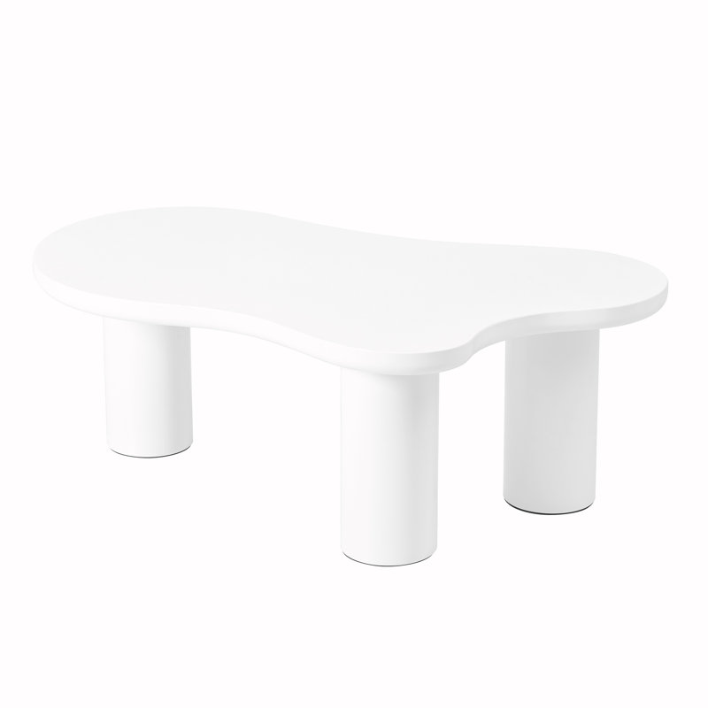 Table basse avec 3 pieds robustes, Blanc