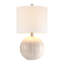 Lampe de table blanche en céramique avec abat-jour tambour