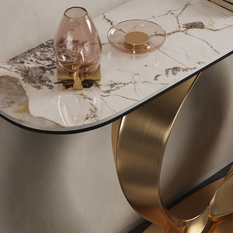 Console en acier inoxydable de style italien, H 33,4 po x l 59 po x P 13,7 po