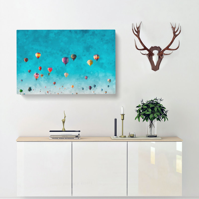 The Hot Air Balloons - Wrapped Canvas, 60cm H x 91cm W x 3cm D