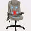 Fauteuil de bureau vibrant à 6 points avec massage chauffant, chaise de bureau de direction à haut dossier avec dossier inclinable, accoudoirs rembourrés et télécommande-334239